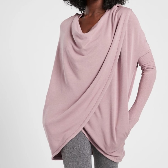 Athleta Tops - Athleta Purana Wrap Hoodie Pink
